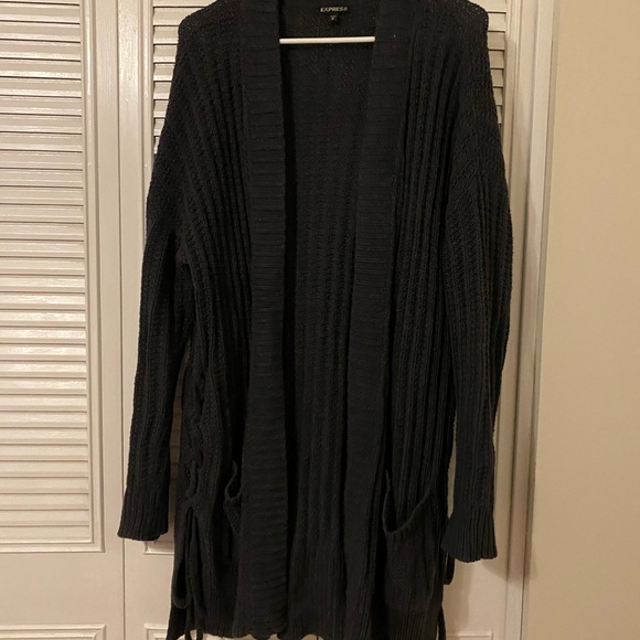 Express cozy long sweater with ties - Picture 2 of 2